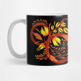 Folk flowers floral art print Flowers abstract art Mug